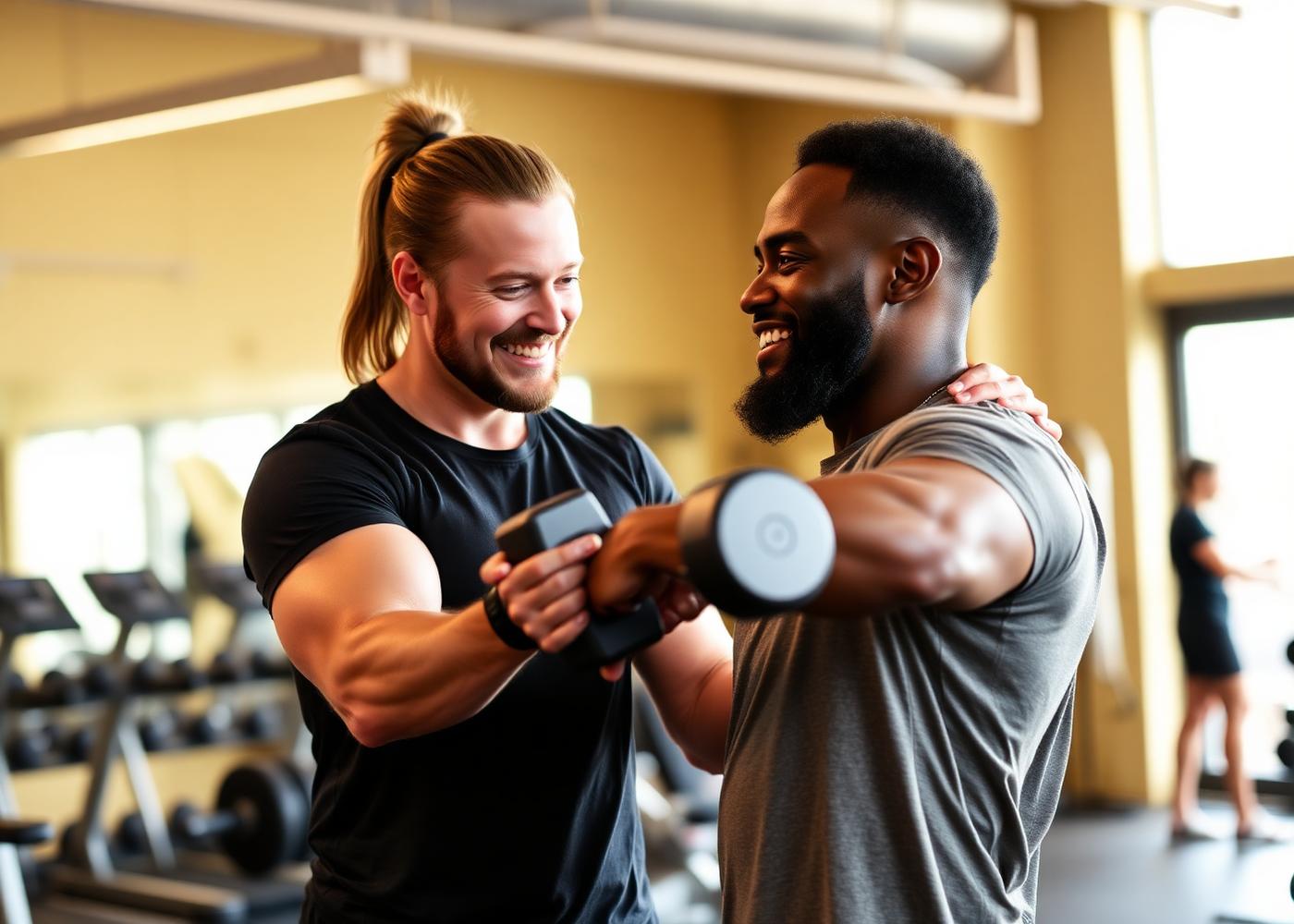 Personal trainer working one-on-one with a member at The Fitness Bank